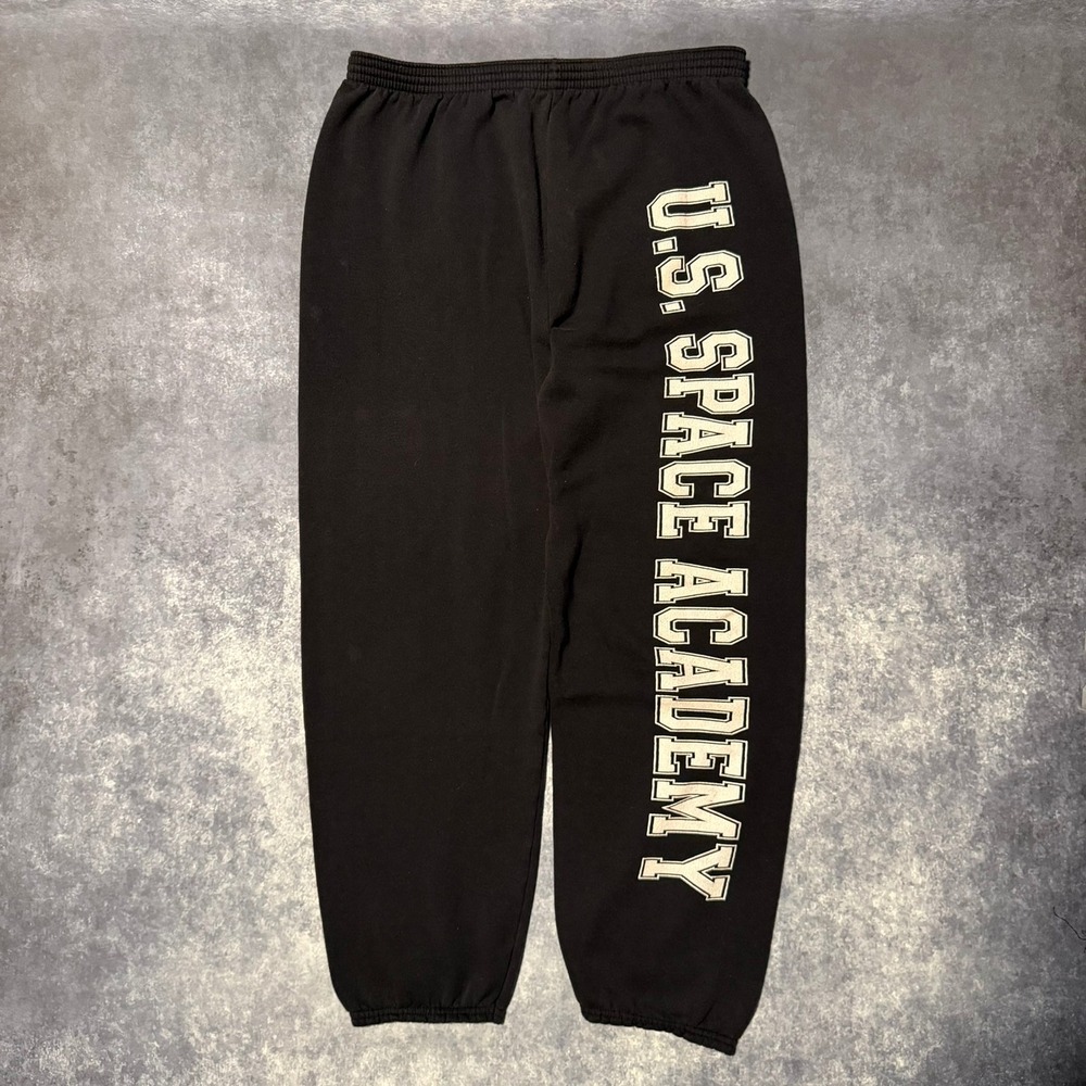 Vintage US Space Academy Sweatpants Mens Large Black Made in USA NASA Tultex